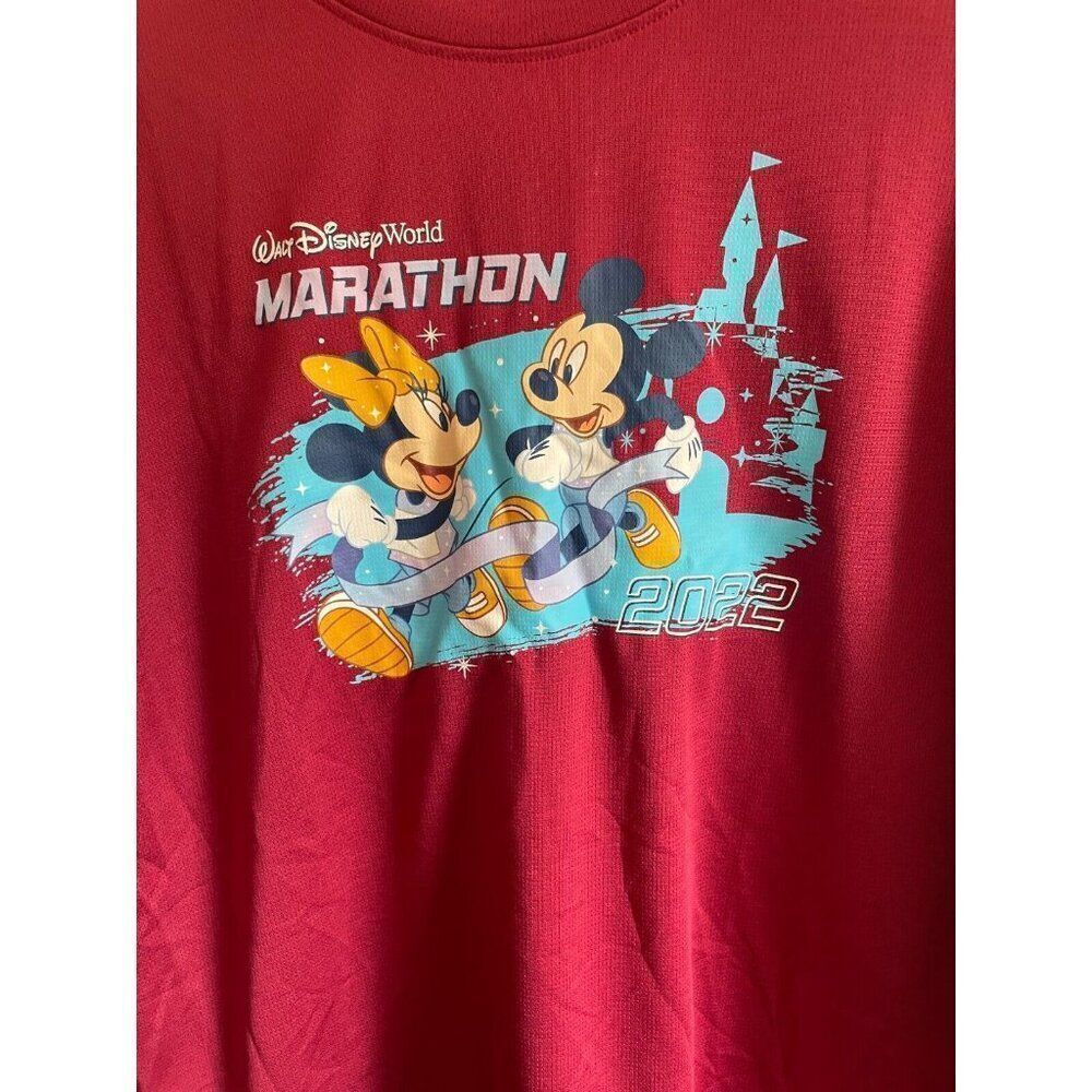 Run Disney 2022 MARATHON Mickey Minnie Mouse Adult Shirt L Walt Disney World - Picture 2 of 7
